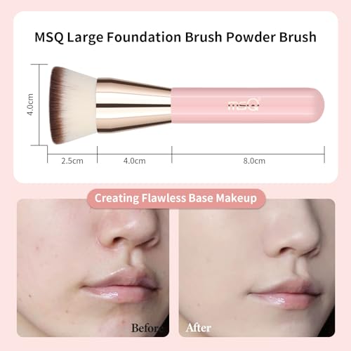 MSQ Foundation Brush for Liquid Makeup, Flat Top Kabuki Foundation Brush Premium Makeup Brushes for Liquid, Cream and Blen...