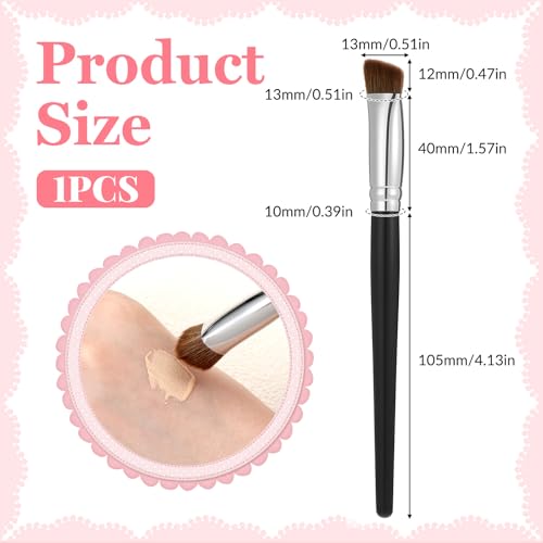 Concealer Brush Under Eye Small Flat Angled Bristles Triangle Brushes Multitask Makeup Brush Precise Coverage for Blemishe...