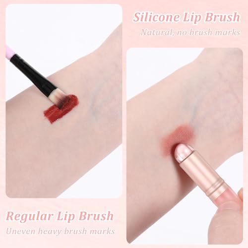 2pcs Silicone Lip and Concealer Makeup Brushes, Premium High Elastic Silicone Brush Set, Lip Mask Applicator Silicone Lip ...