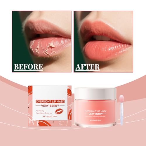 Sleeping Lip Mask, Overnight Lip Treatment, Replenishes Dry Lips with Shea Butter, Soothing Moisturizer Lips, 0.71 Fl Oz