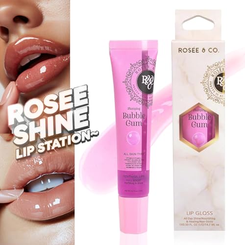 Rosee Lip Gloss Vegan & Cruelty Free Treatment, Professional Make up, Long Lasting Glossy with Shea Butter, Moisturize, Pr...