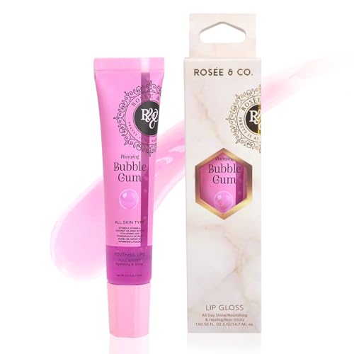 Rosee Lip Gloss Vegan & Cruelty Free Treatment, Professional Make up, Long Lasting Glossy with Shea Butter, Moisturize, Pr...