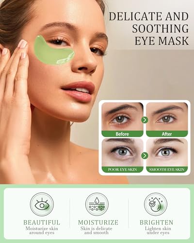 32 Pairs Lip Mask&Eye Mask Set, Supplied Skin Care Lip&Eye Pads,Moisturizing Lip Masks for Dry Lips Daily Spa,Crystal Hydr...