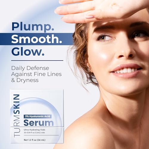TURMSKIN® Hyaluronic Acid Serum Ampoules [ULTRA HYDRATING VIALS] - 3% Hyaluron Booster for Glass Skin & Anti Aging - 24 Ho...
