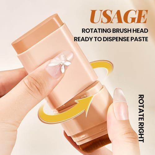 Matte Concealer Foundation Stick with Brush, Serum-Infused Tinted Moisturizer & Skin Tint, Lightweight Hydrating Concealer...