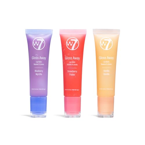 W7 Gloss Away Trio - Hydrating Lip Balm Gift Set with Shea Butter & Fruit Extracts - Restores Chapped & Dry Lips - Vegan &...