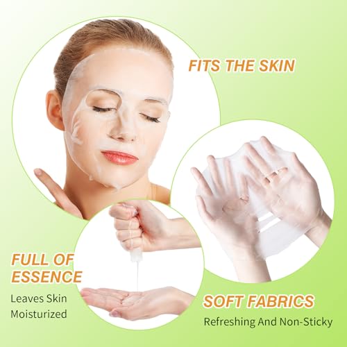 GUOYAOLIFU 10 Sheets Face Masks Skincare, Hydrating Face Masks Suitable for Sensitive Skin, Bulk Facial Mask for Women Ski...