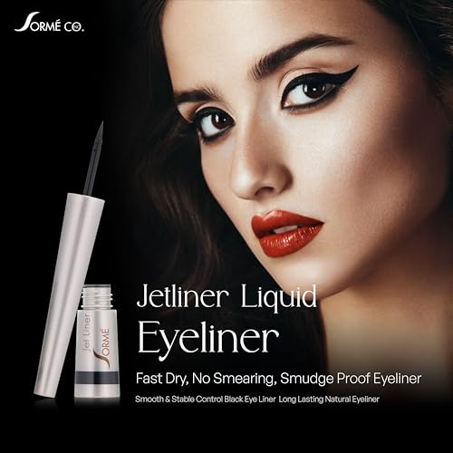 SORMÉ Jetliner Liquid Eyeliner - Fast Dry, No Smearing, Smudge Proof Eyeliner - Smooth & Stable Control Black Eye Liner - ...