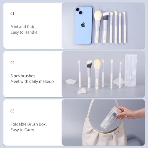 MSQ Make Up Brushes 6PCS Makeup Brush Set Premium Synthetic Powder Brush Blending Brush Eyeshadow Brushes Concealer Brush ...