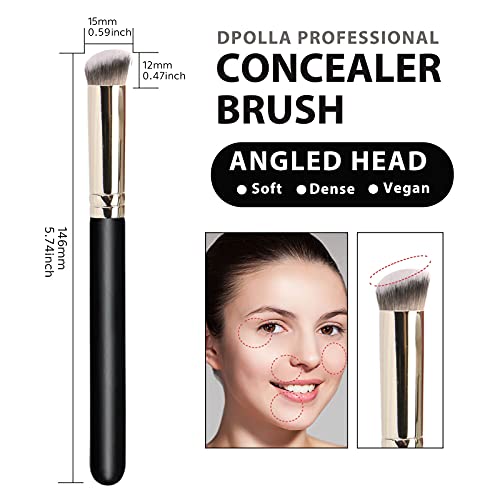 Makeup Brushes DPOLLA Pro Foundation Brush and Flawless Concealer Brush Perfect for Any Look Premium Luxe Hair Contour Bru...