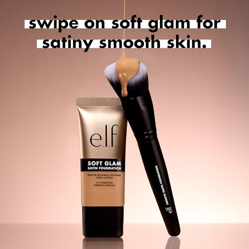 e.l.f. Smooth Swipe Foundation Brush, Face Makeup Brush For A Natural-Looking Finish, For Liquid & Cream Formulas, Vegan &...