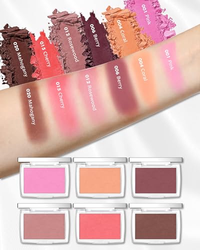 Powder Blush Palette, Matte Powder Makeup Blush for Cheeks, Natural Glow Face Blush Contour Palette, Lightweight, Smooth, ...