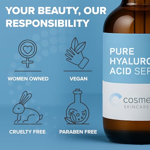 Hyaluronic Acid Serum for Skin 100% Pure-Anti-Aging Serum - Intense Hydration + Moisture, Non-greasy, Paraben-free Hyaluro...