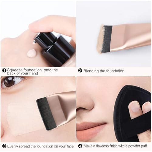 Ultrathin Foundation Brush for Liquid Makeup,Flat Spatula Liquid Foundation Brush Premium Face Makeup Brush for Blending C...