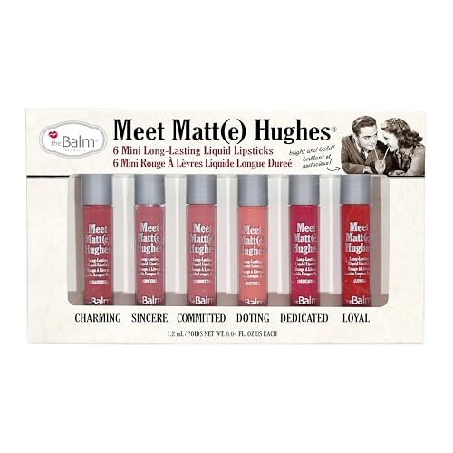 theBalm Meet Matt(e) Hughes Set of 6 Mini Long-Lasting Liquid Lipsticks, 0.04 Ounce (Pack of 6)