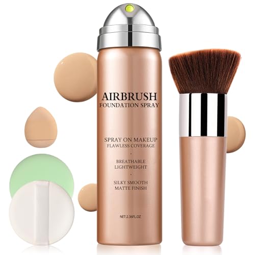 LZXLUKGIR Air Brush Makeup Foundation,Magic Minerals Airbrush Foundation Makeup,Silk Flawless,Buildable Coverage,Moisturiz...