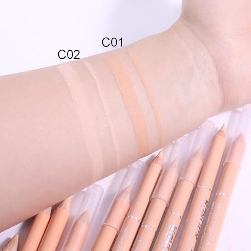 Multi-Use Concealer Sticks Contour Pencils, Light Medium Natural Beige Cream Eyeliner Pen, Matte Finish for Under Eye, Dar...