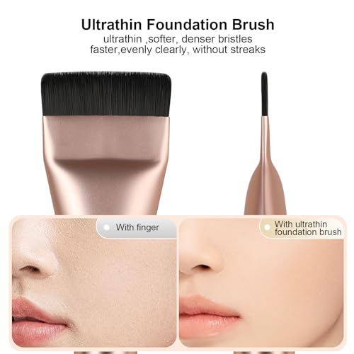 Ultrathin Foundation Brush for Liquid Makeup,Flat Spatula Liquid Foundation Brush Premium Face Makeup Brush for Blending C...