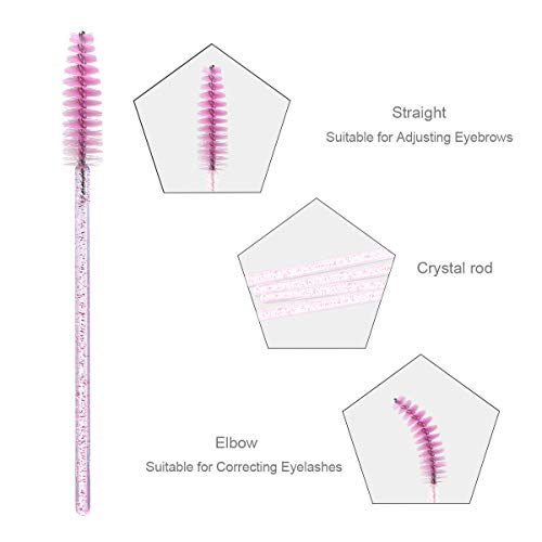 Elisel 100pcs Disposable Mascara Brushes with Container, Mascara Wands Makeup Brushes Applicators Kits for Eyelash Extensi...