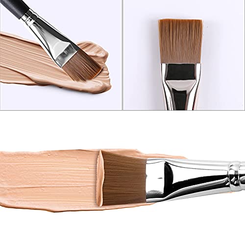 ENERGY Square Foundation Brush for Liquid Cream Makeup Professional Flat Face Mask Brush for Facial Premium Soft Synthetic...