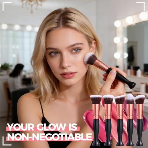 5 Pieces Makeup Brush – Premium Quality Synthetic Bristles for Flawless Application, Perfect for Foundation, Blush, and Mo...