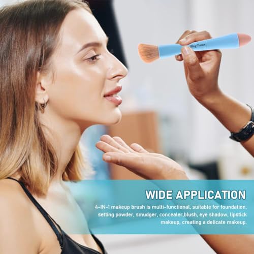 Bling Toman 4-in-1 Makeup Brush,Makeup Sponge,Blush Blending,Eyeshadow,Eyebrow&Liner Lip Face Foundation All-in-One Brushe...