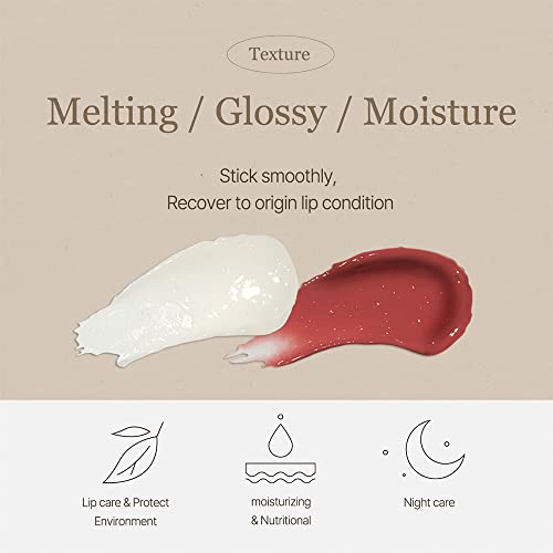 mixsoon Vegan Melting Lip Balm (Clear) - Moisturizing and Softening Lip Care, Shea Butter, Transparent Finish for Smooth H...