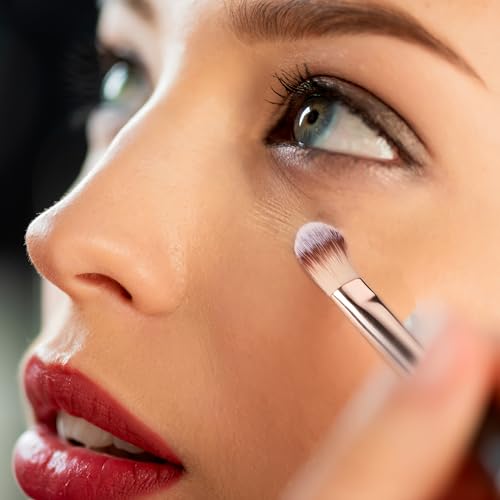 KISS NEW YORK Professional Dual Ended Concealer & Blending Brush, Flat Concealer Brush for Imperfection & Even Coverage, S...