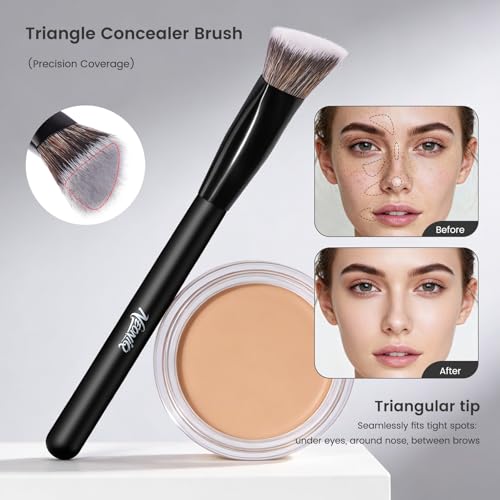 NEONIQ 14 PCS Professional Makeup Brushes, Makeup Brush Set, Foundation Powder Blending Concealer Eyeshadows Blush Cosmeti...