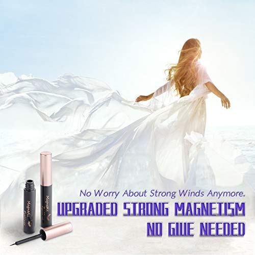 Magnetic Eyelashes with Eyeliner Kit- 10 Pairs Premium 3D Natural Look Reusable Eyelashes with Tweezers Applicator, Strong...