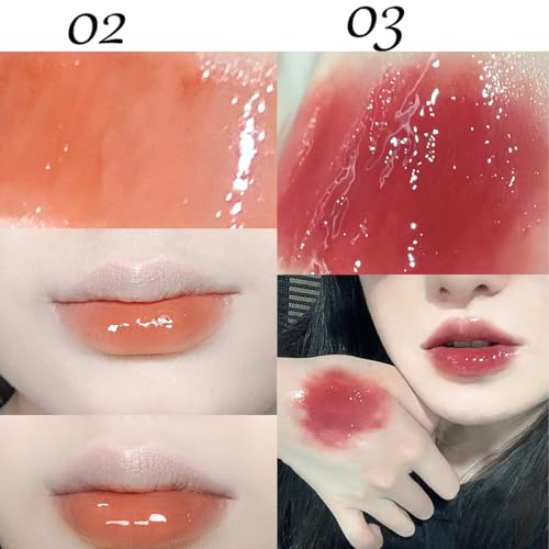Baorder 4Pcs Bear Lip Glaze Hydrating Jelly Lip Gloss,Jelly Liquid Lipstick Cute Bear Lipgloss Moisturizing Lip Stain Plum...