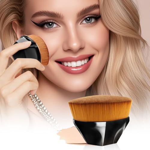 Flat Top Foundation Brush, Hexagon Kabuki Brush Face Blush Liquid Premium Makeup Powder Foundation Brush for Liquid,Cream ...