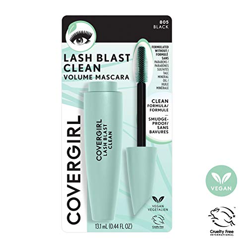 CoverGirl Lash Blast Clean Volume Mascara, Vegan Formula, Volumizing, Smudge-Proof, Black, 1 Count