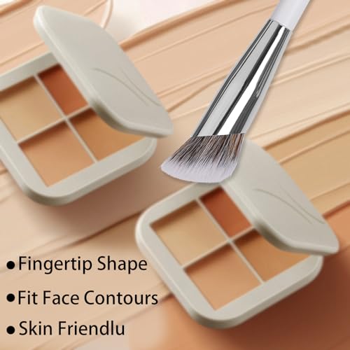 4 Pcs Under Eye Concealer Brushes, Soft Precision Nose Contour Brush Angled Concealer Makeup Brush