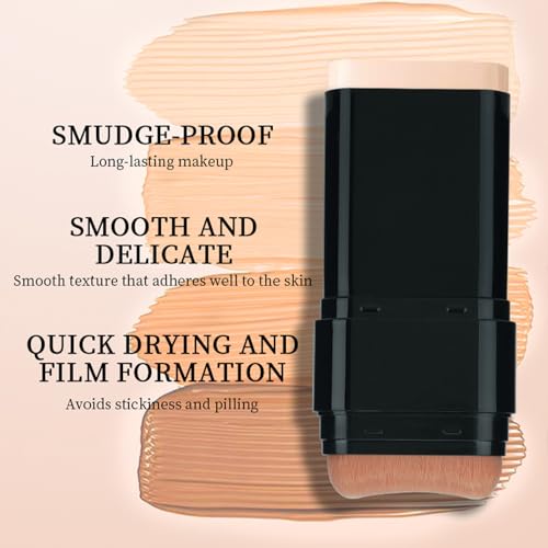 2 in 1 Dual-Ended Long-Lasting Concealer Foundation Stick,Long-Lasting Concealer stick,Full Coverage Foundation Stick,Natu...