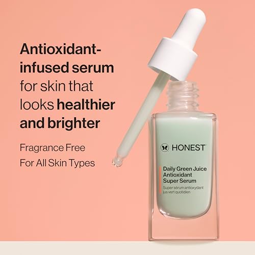 Honest Beauty Daily Green Juice Antioxidant Super Serum, Improves Skin Tone Texture, Gentle for Sensitive Skin, Fragrance-...
