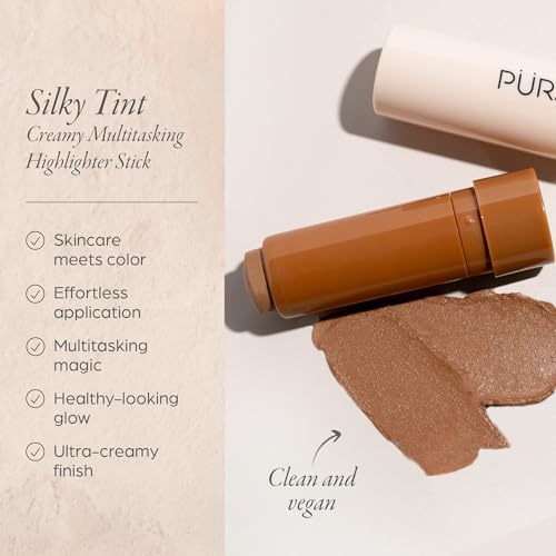 PÜR MINERALS Silky Tint Creamy Multitasking Makeup Stick with Peptides - Lip and Cheek Stick with Natural, Healthy-Looking...