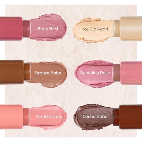 PÜR MINERALS Silky Tint Creamy Multitasking Makeup Stick with Peptides - Lip and Cheek Stick with Natural, Healthy-Looking...