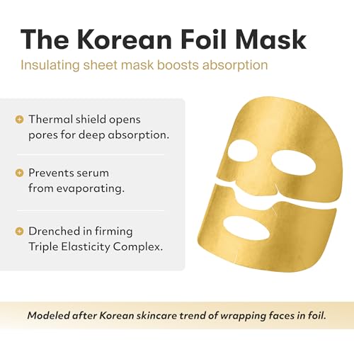 cocomintbeauty The Korean Foil Sheet Mask | Insulating Face Mask for Deep Absorption, NAD+, Collagen, PDRN, Firming, Elast...