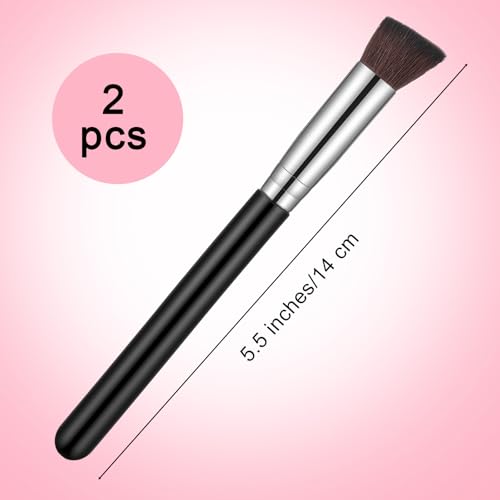 2 Pcs Concealer Brush Angled Eyebrow Brush Beauty Brushes Under Eye Triangle Small Nose Contour Foundation Makeup Angled U...