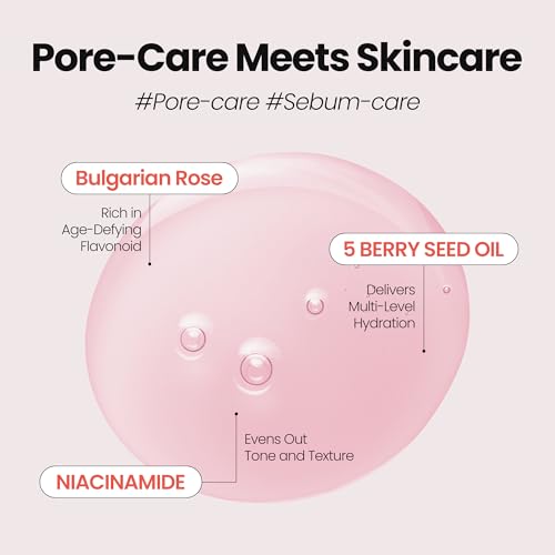[K-Beauty] Rose Vitamin Oil to Foam - All-in-One Korean Face Wash OilBased Foaming Facial Cleanser - Pore Minimizing & Bla...
