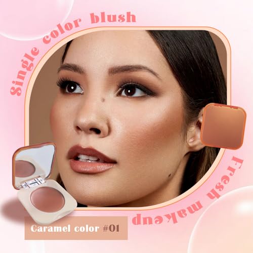 HHLTOH Brown Cream Blush on Face for Women Cheeks Makeup Palettes, Matte Single Chocolate Coffee Creamy Blushes for Cheek ...