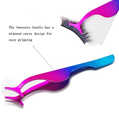 False Eyelash Tweezers for Lash Clusters 3PCS Professional Eyelashes Applicator Tool Stainless Steel Remover Clip Eyelashe...
