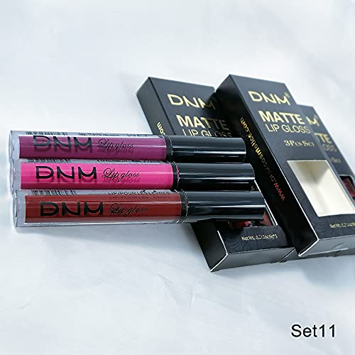 AMY'S DIARY 3Pcs Dark Red Purple Matte Liquid Lipstick Sets, Matte Lipstick Lip Stain Long Lasting 24 Waterproof Lip Gloss...