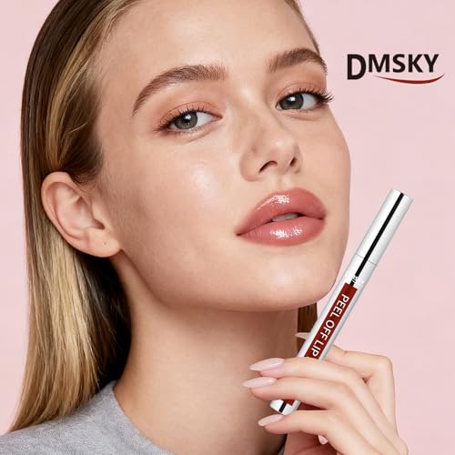 Dmsky 6 Colors Lip Stain Peel Off, Long Lasting Lip Liner Stain with Tweezer, Peel Off Lip Stain with Matte Finish, Tattoo...