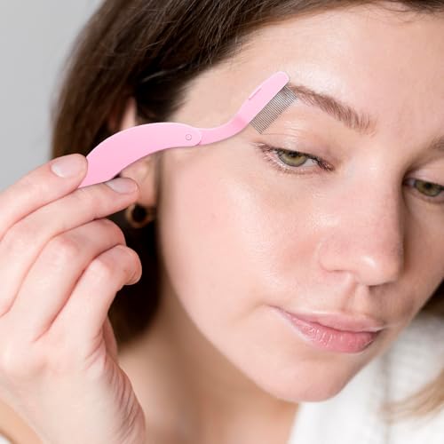 MBAIYO 6 Packs Foldable Eyelash Comb Separator, Folding Lash Comb Eyebrow Mascara Applicator Stainless Steel Teeth Lash & ...