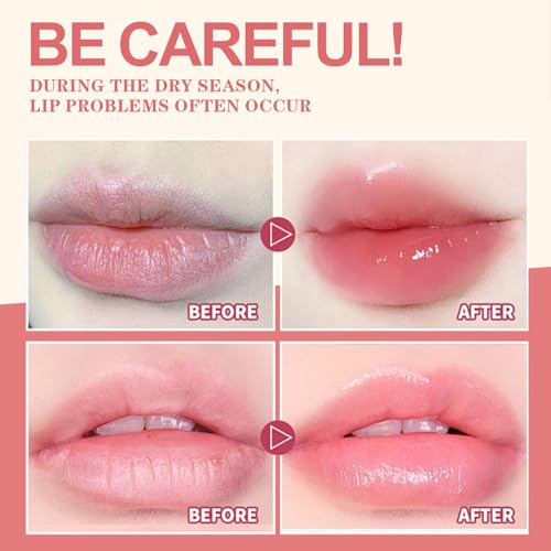 2 Pack Moisturizing Lip Masks, Strawberry Vitamin E Lip Balm Lip Care Gifts for Women Girls, Conditioning Lip Mask and Lip...