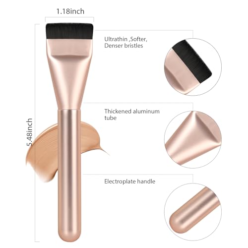 Ultrathin Foundation Brush for Liquid Makeup,Flat Spatula Liquid Foundation Brush Premium Face Makeup Brush for Blending C...