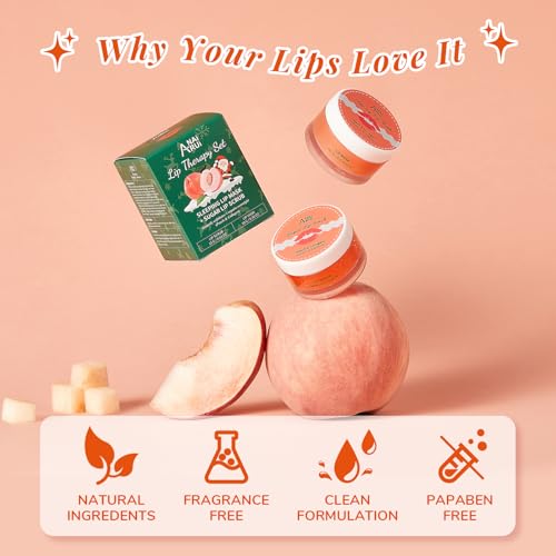 ANAI RUI Lip Scrubber Exfoliator & Lip Balm Hydrating, Lip Exfoliator Scrub and Moisturizer, Lip Sleeping Mask for Dry Dar...