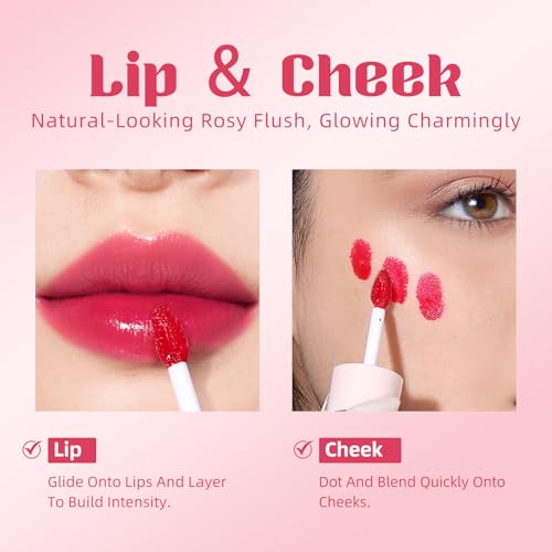 bayfree Liquid Cheek & Lip Stain, Korean Lip Tint with Moisturizing & Weightless, Non-Sticky, Long-Lasting, Kiss-proof, Al...
